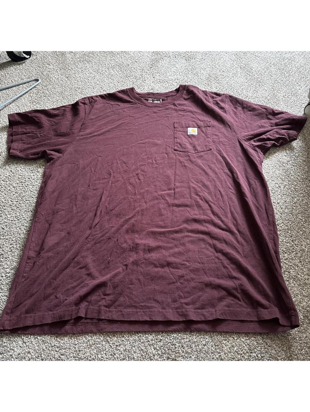 Carhartt Men's Burgundy and Red Tshirt